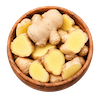 Wooden bowl of ginger powder